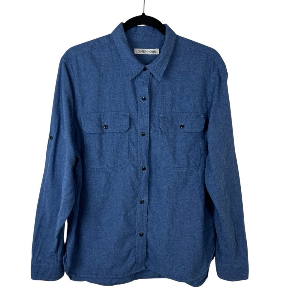 OUTERKNOWN Long Sleeve Flannel Shirt Organic Cotton